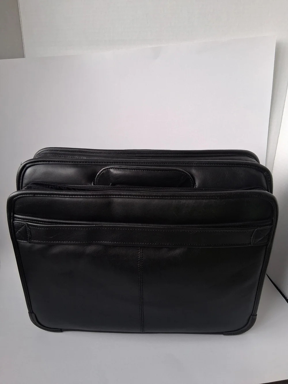 Vintage Dell Black Leather Laptop Messenger Bag